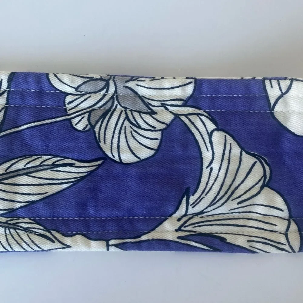 Handmade Floral Purple & White Cotton Sz L Messenger Bag School Shopping Cottage